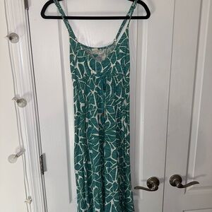 Roxy Teal Leaf Pattern Dress